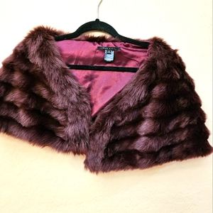 Faux fur caplet
